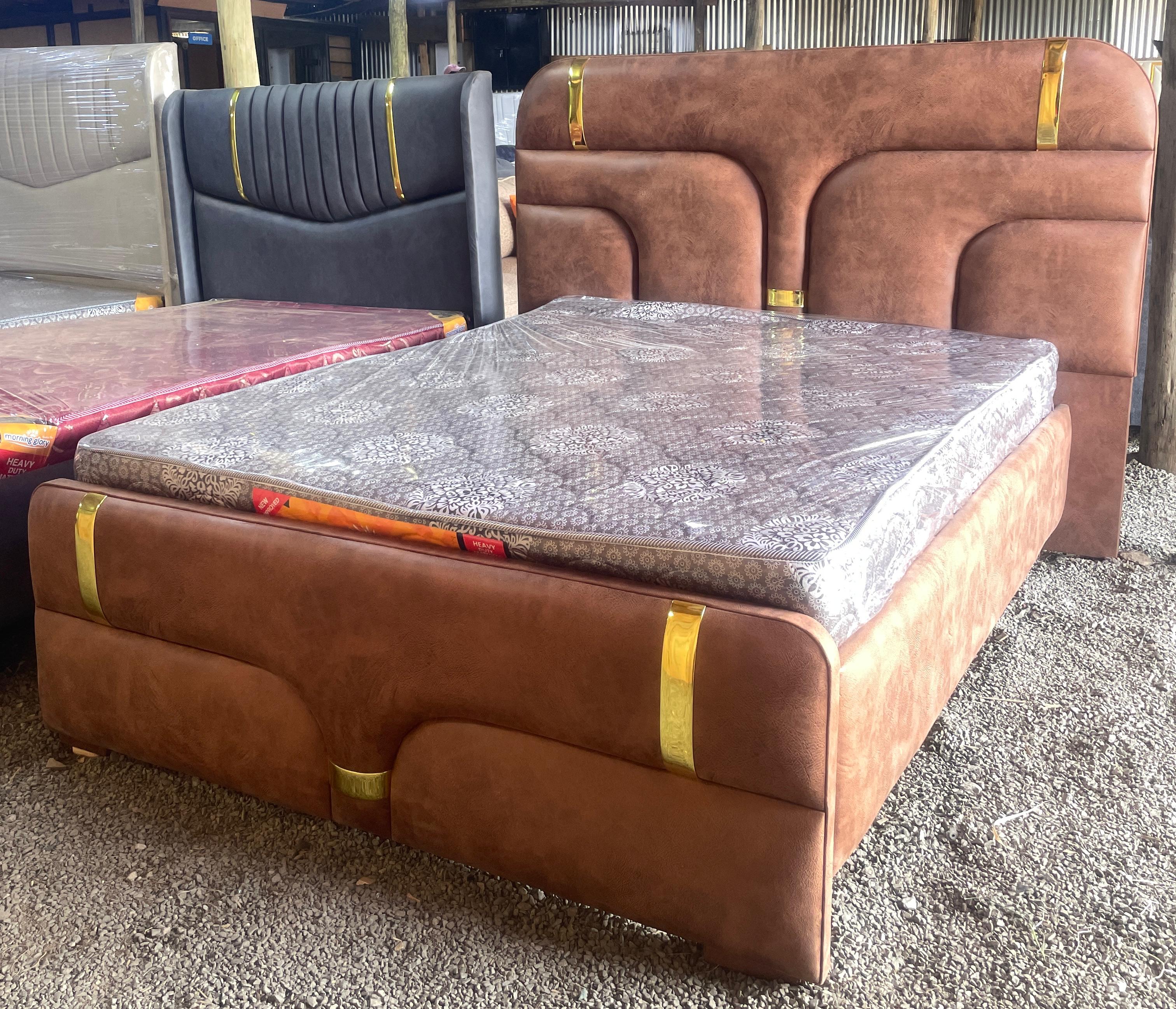 brown board bed
