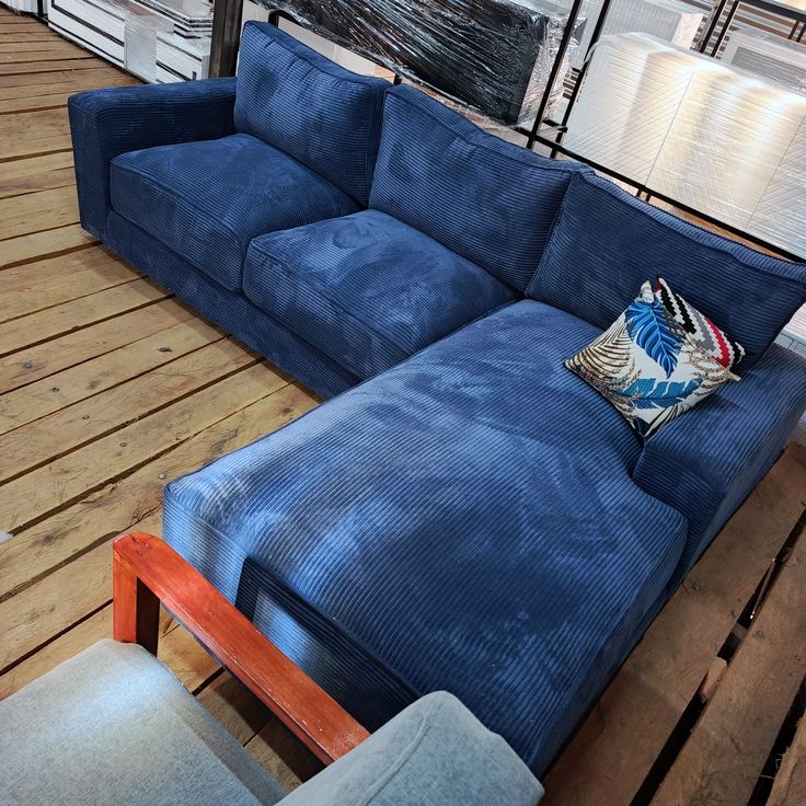 Royal Blue Bubble L-Shape Sofa