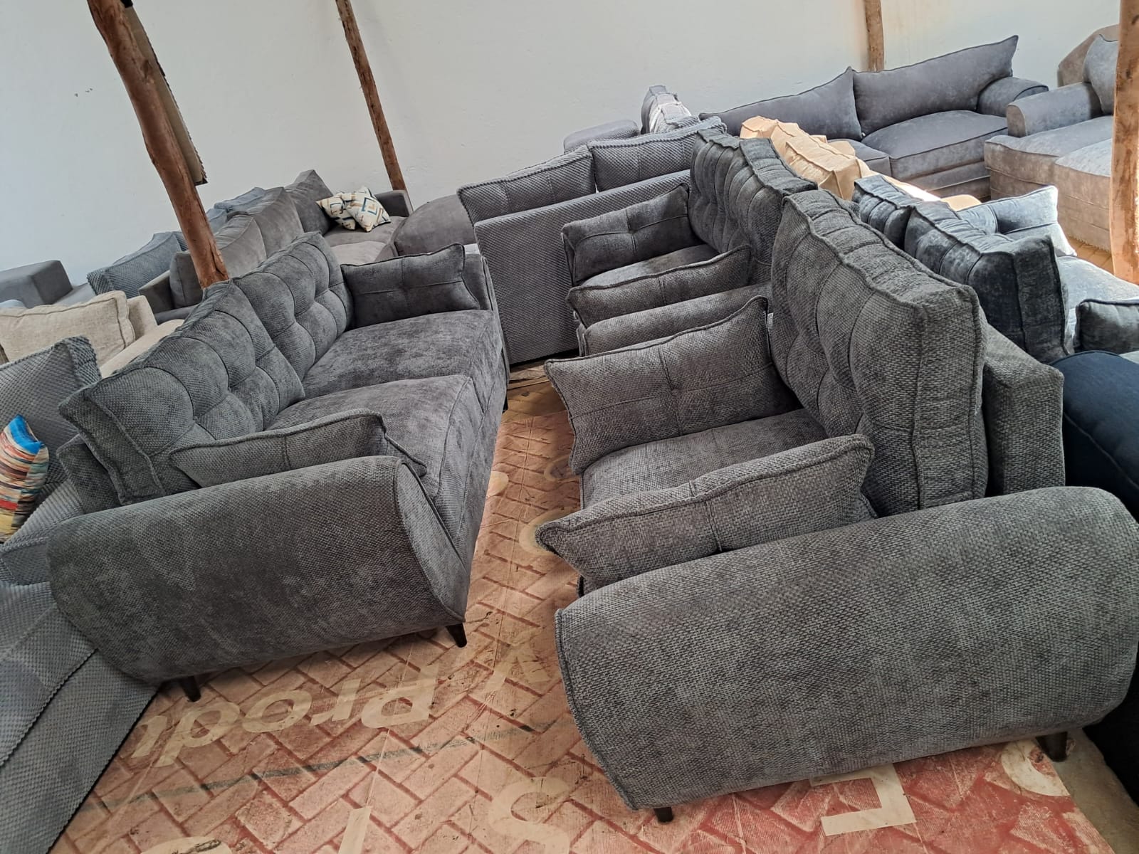 grey luxury 5 seater sofa
