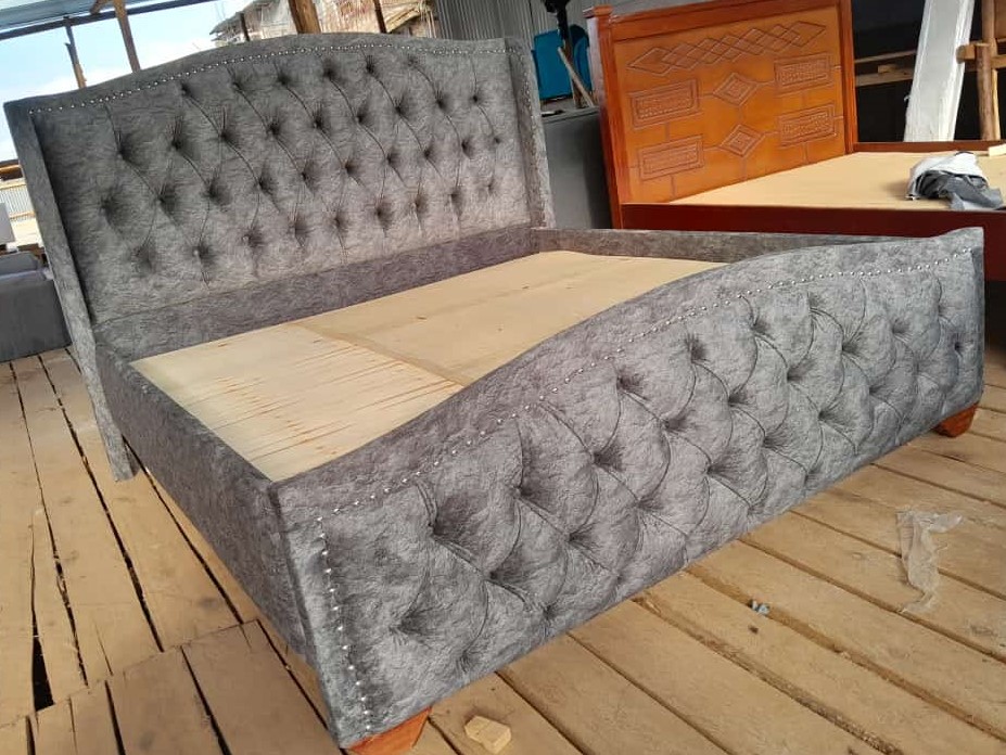 dark grey chester bed