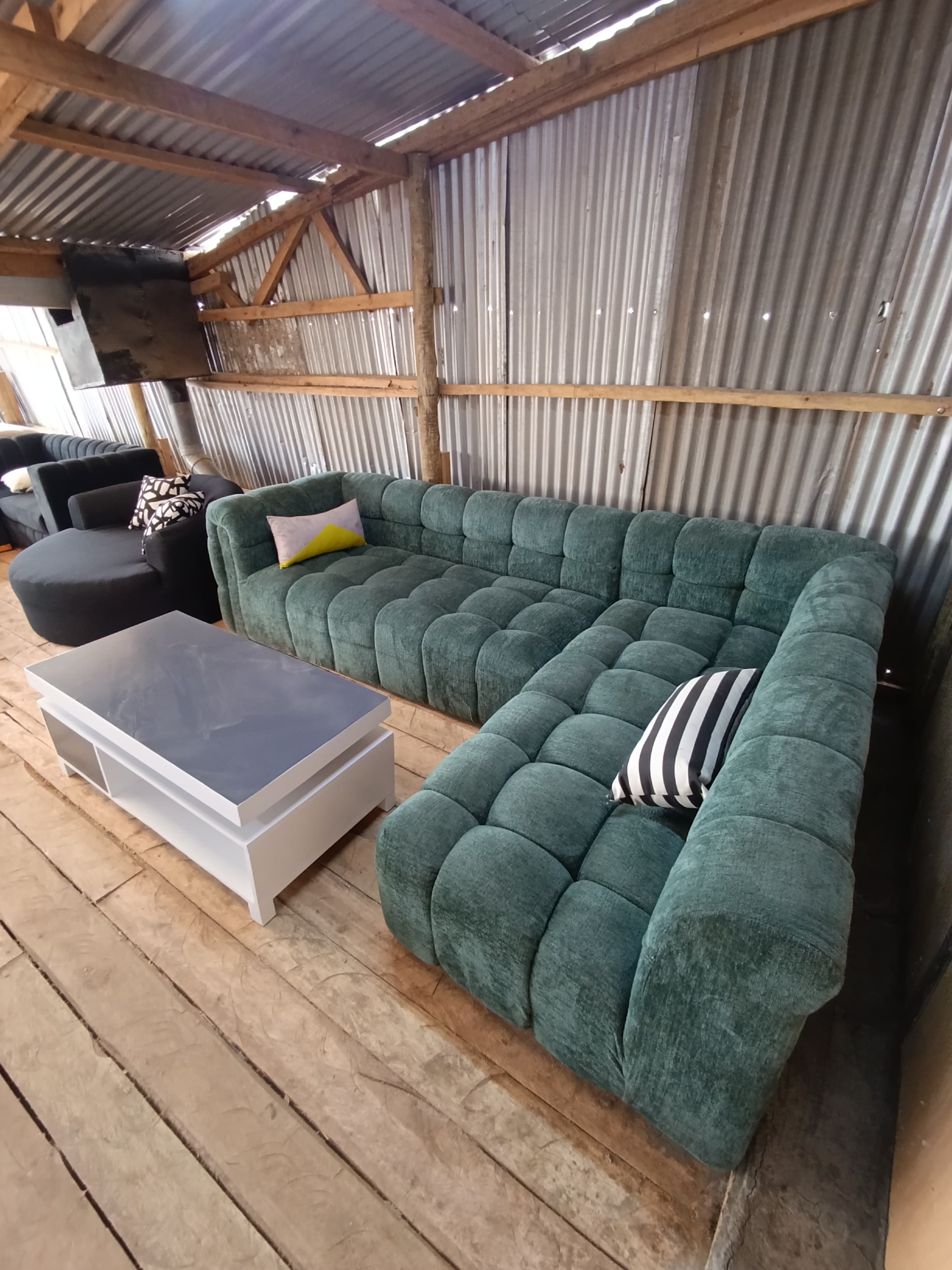 Green bubble couch